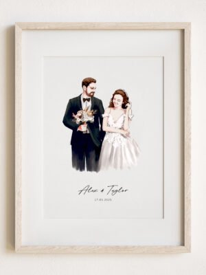 Custom Watercolor Couple Portrait from Photo